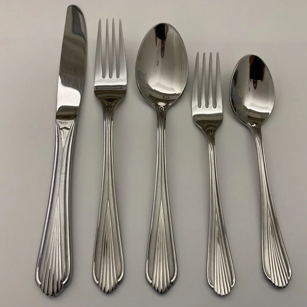 Hampton Silversmiths Alexis 235‎ Stainless Steel Forks Spoons Knife 18/10 Ribbed